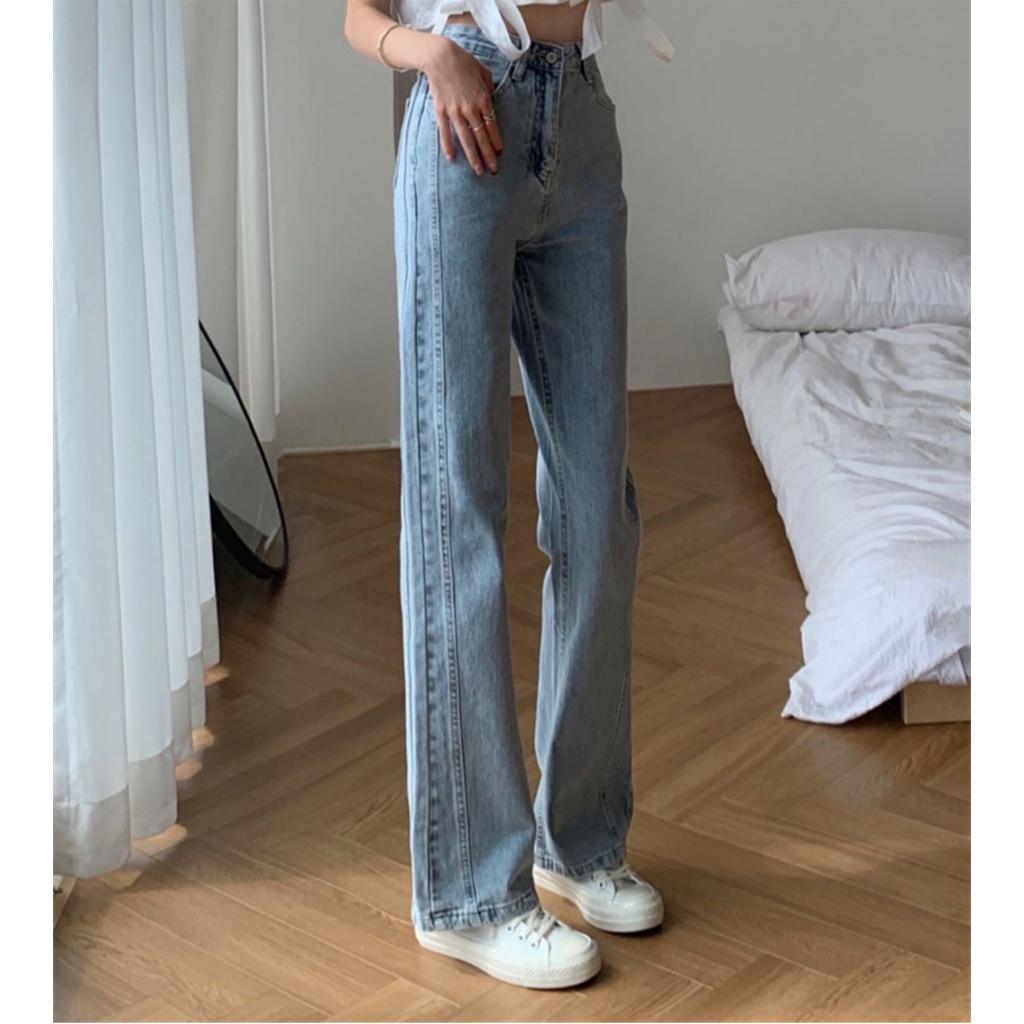 celana jeans wanita / celana jeans model terbaru / celana jeans highwaist / celana jeans loose biru