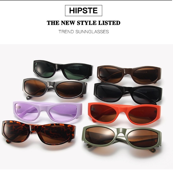 Kacamata Hitam Bentuk oval Bingkai Kecil Gaya hip hop vintage Untuk Pria Dan Wanita