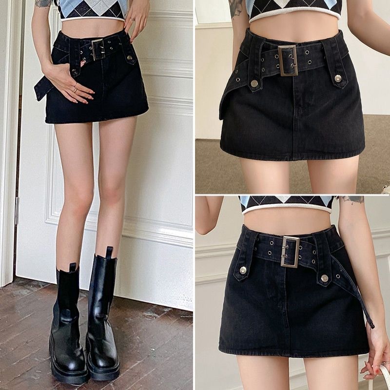 Rok wanita kekinian rok pendek rok korean style cewek seksi hot rok skirt mini jeans denim ootd