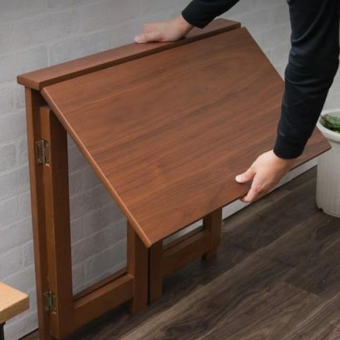 Kursi Bangku Meja Lipet Lipat Kayu Jati Belanda Panjang 100Cm Lapakseumur