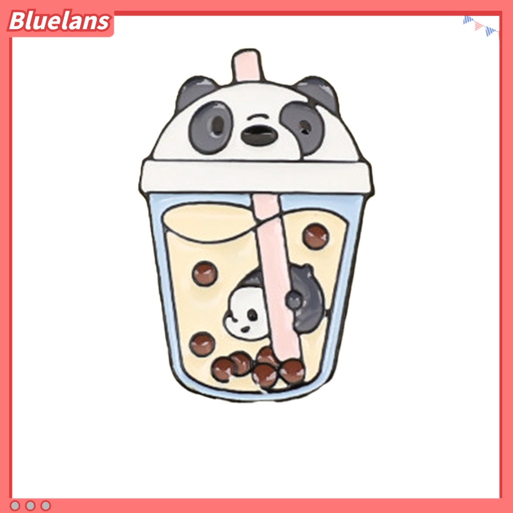 3pcs Bros Pin Enamel Bentuk Bubble Tea Bear Untuk Aksesoris Pakaian