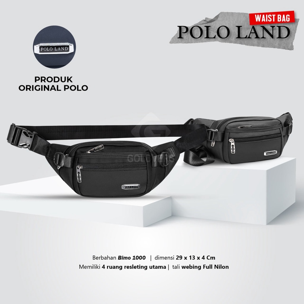 Polo Land Tas Selempang Waist Bag Pria Casual Trendy Waterproof