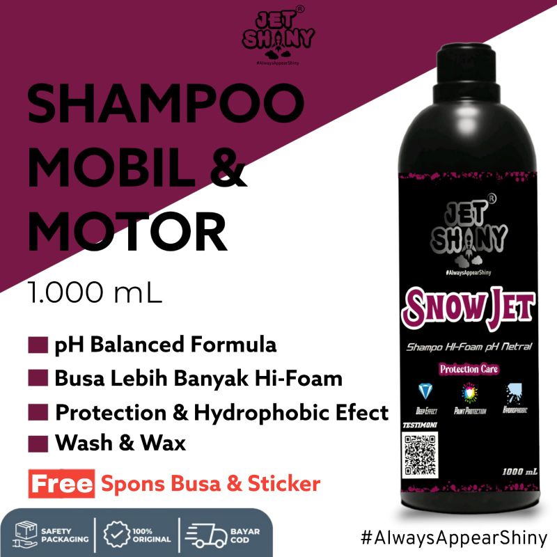 JetShiny SnowJet | Shampoo Motor dan Mobil Hi-Foam Ph-Balanced