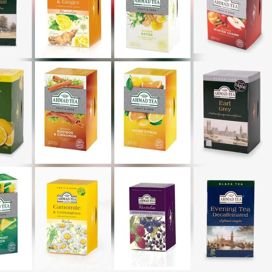 

✨Grosir✨ AHMAD TEA LENGKAP 29 VARIAN - Per-box 20 Foil - Apple Refresh Apricot Sunrise Blackcurrant Burst Camomile & Lemongras Earl Grey English Breakfast Evening Tea Green Tea Pure Jasmine Romance Lemon & Ginger Lemon & Lime Mango Mint Citrus Mix Berry