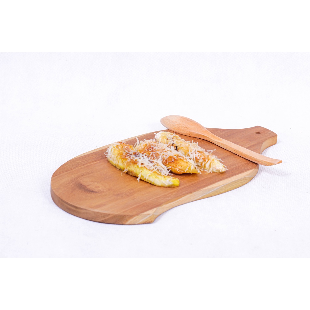 Doublefive - Talenan Kayu Jati Bentuk Mangga Tatakan Iris Dapur Ukuran P : 30 L : 15 T : 1.5