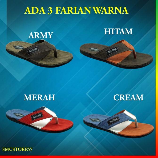 sandal sendal pria cowok laki laki lebaran slop slip kulit slide karet jepit kekinian 2022  murah or