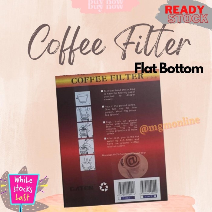 coffee filter paper for 1-4Cup kertas kopi Flat Bottom for Clever Drip