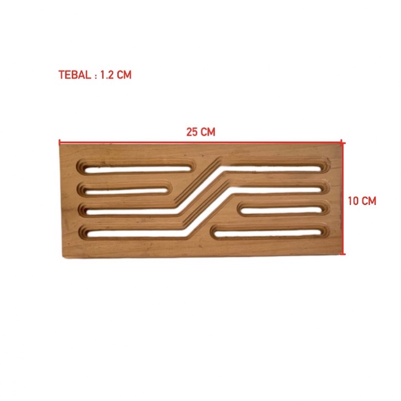 (10 x 25) Kepingan Loster Kayu Jati / Mahoni Dekorasi Dinding Bermotif Ventilasi Udara