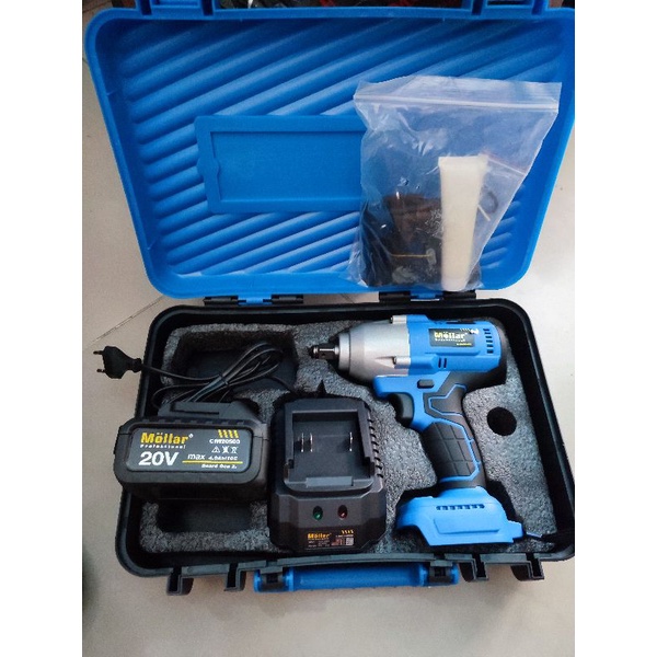 mollar CIW20500 set cordless impact wrench alat buka baut 20v 500nm CIW 20500