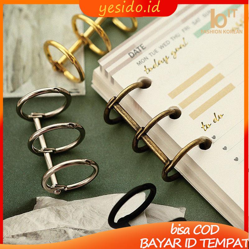 

[COD]1 Piece 3-Hole Metal Clip Book Rings Loose-leaf Binder-YES