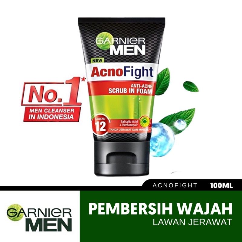 Garnier Man Acno Fight Foam 100ml | Garnier Fight Wasabi Facial Foam 100ml |  Garnier Men Turbo light Oil Control 100ml