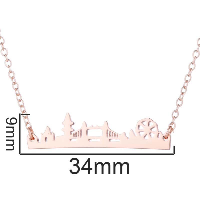 2022 Kalung Rantai Klavikula Desain Jembatan Roda Air Kecil Gaya Eropa Amerika Untuk Wanita