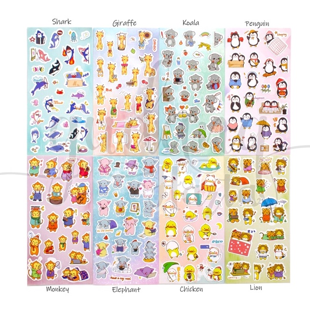 

GCC Stiker Cute Animal Murmer Sticker Motif Chicken Giraffe Lion DIY Scrapbook GCC 303115