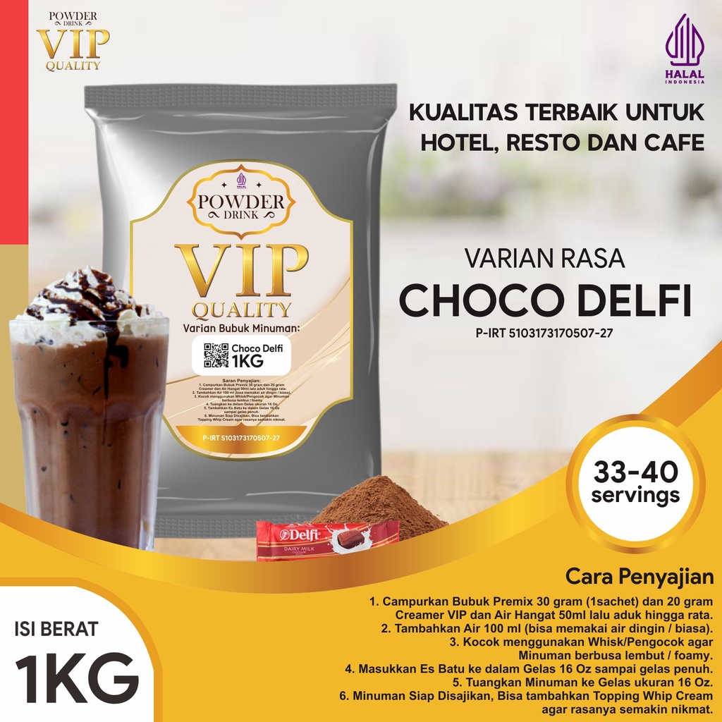 

Bubuk Minuman Kualitas VIP Rasa Choco Delfi 1 Kg Choco Delfi Bubuk Minuman Kelas VIP Boba Drink Powder