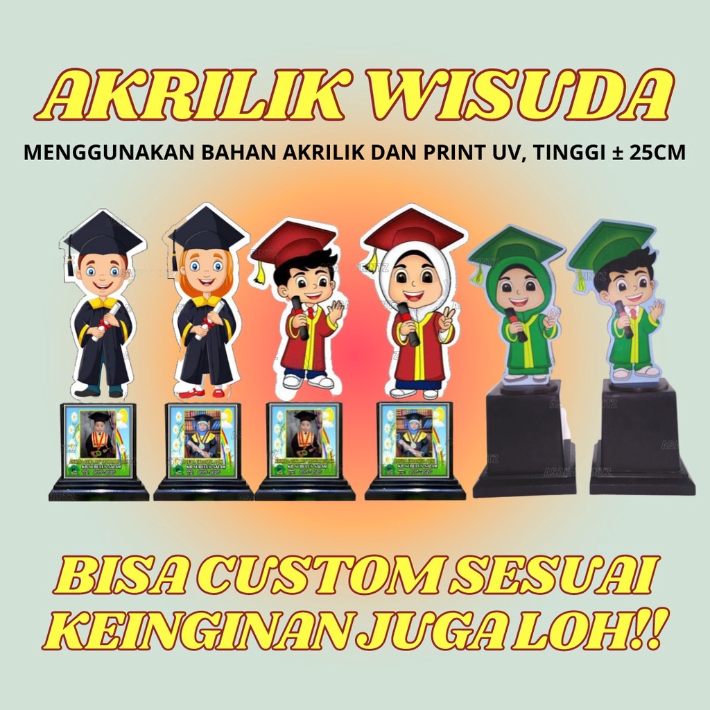 Termurah Patung Wisuda Bahan Akrilik T-25cm