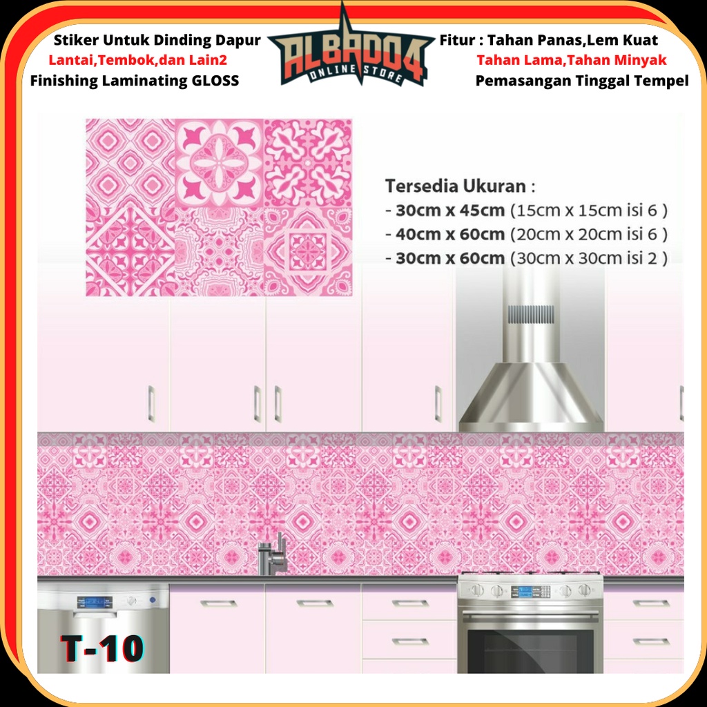 Stiker DINDING Keramik LANTAI Tembok DAPUR Tangga T-10 PINK
