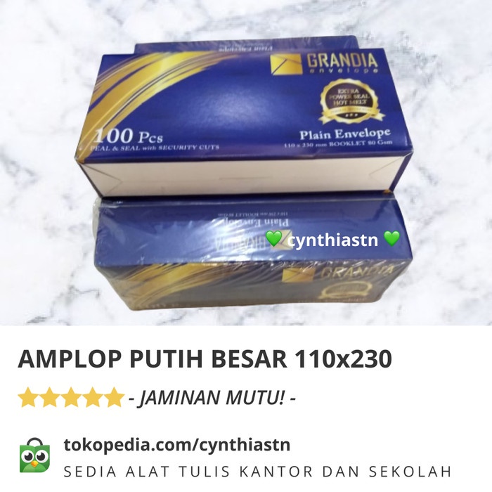 

Gaya Amplop Putih Polos Besar Peel And Seal 110X230 Grandia Terlaris