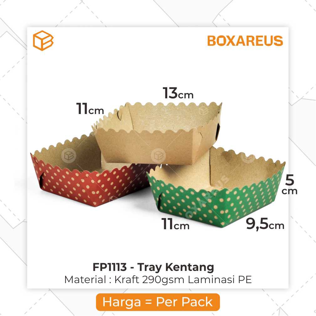 Kotak Kentang Goreng French Fries Food Paper Tray Box Makanan | FP 1113