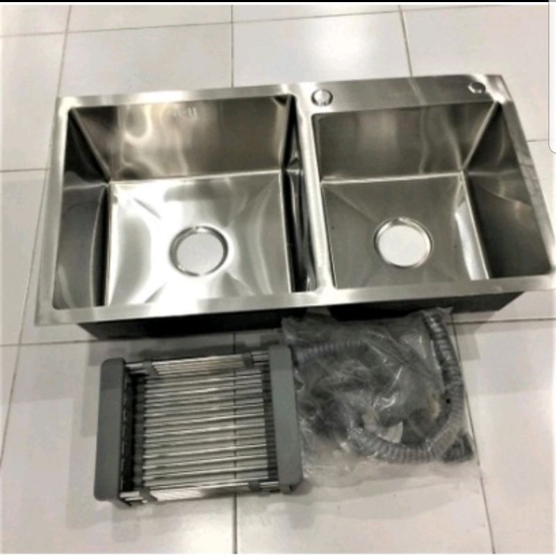 Royal Bak Cuci Piring / Kitchen Sink Minimalis 2 Lubang tipe Contempo Doppio + Ongkos Peti