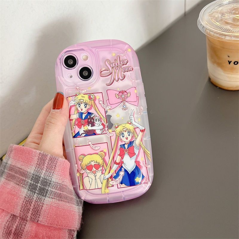 Case Motif print Kartun Perempuan pink Untuk iPhone 12 13 14 11 Pro Max X Xs Max Xr gujdo7