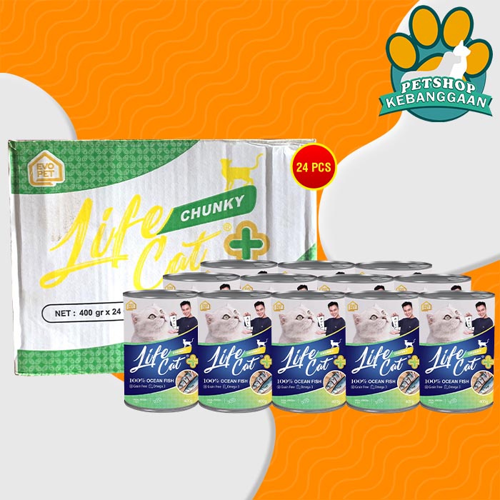 Makanan Kucing Life cat Plus Wet Food Kaleng Grosir Dus 24Pcs 400gr