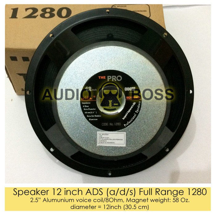 Speaker Ads Full Range 12 Inch 1280 - Speaker Ads 12" Full Range 1280 Murah Promo
