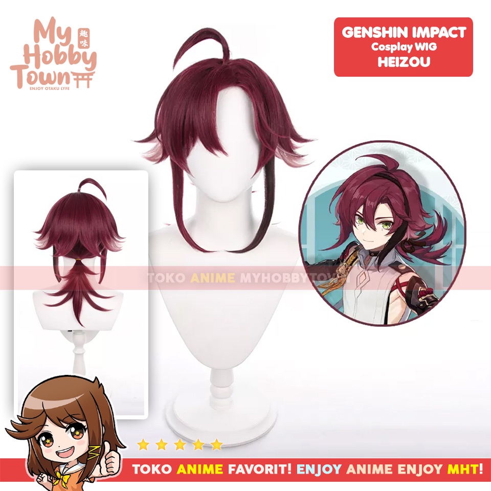 Wig Cosplay Anime Game Genshin Impact : Shikanoin Heizou Rambut Palsu