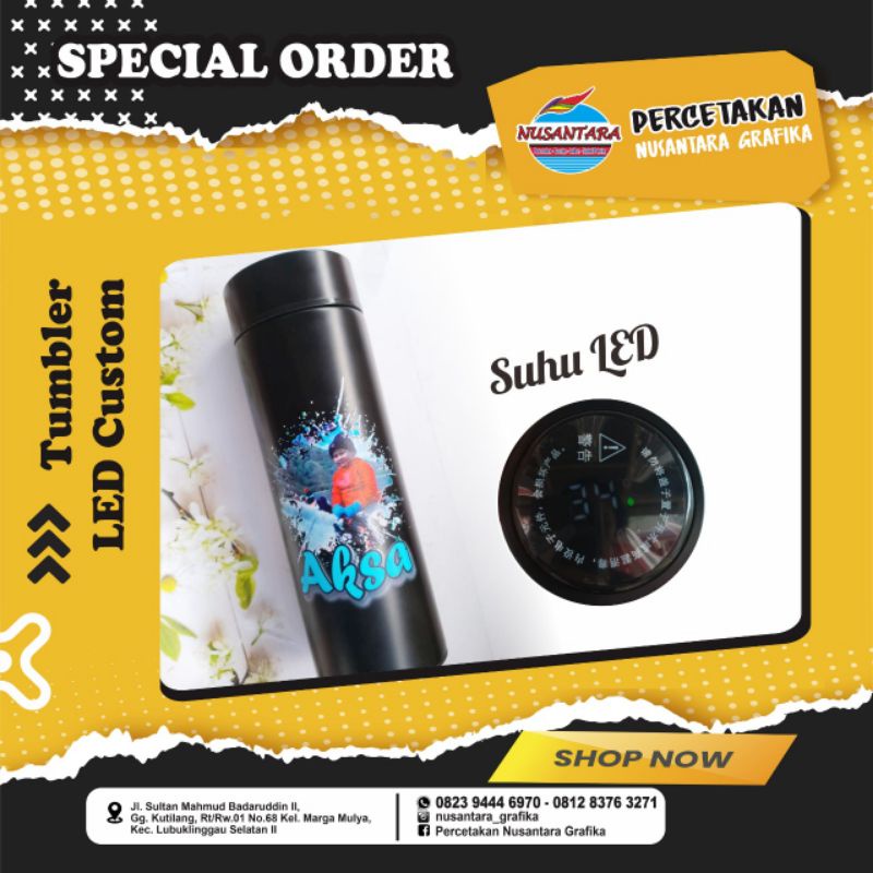 TUMBLER LED / TUMBLER SUHU / TUMBLER CUSTOM / BOTOL MINUM CUSTOM