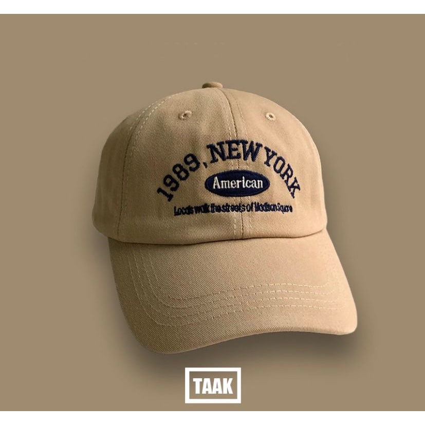 Topi Distro Unisex Pria Wanita Hat Soft Material Bordir 1989 New York Topi Baseball