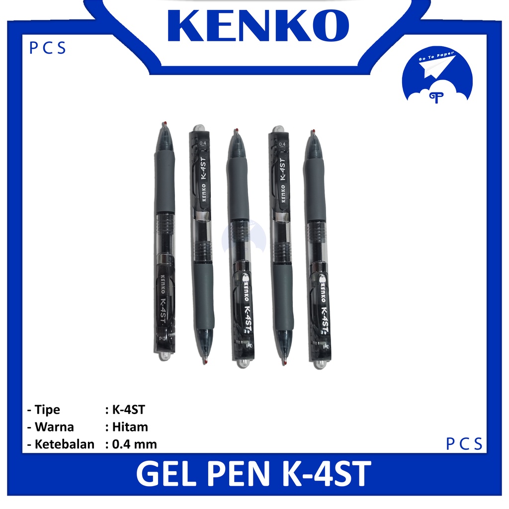 

Kenko Gelpen Pulpen Gel K-4ST Hitam ketebalan 0.4 mm -Pcs