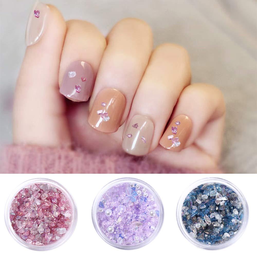 Mxbeauty Hiasan Nail Art Super Glitter Shiny Nail Tips Manikur Aksesoris Warna Campur Perhiasan Kuku AB Rhinestones