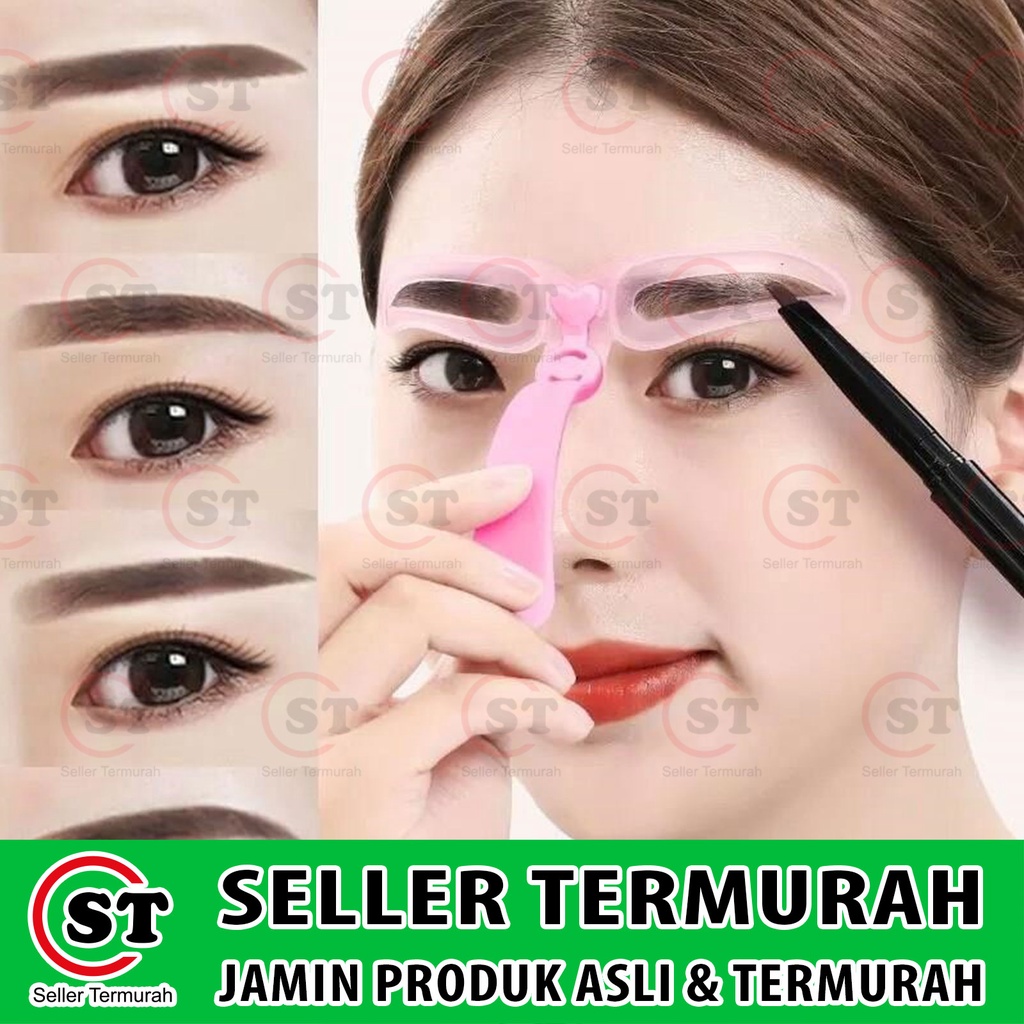 Cetakan Alis Gagang 8 IN 1 Eyebrow Template Kit Praktis 8in1 Pencetak Alis 8 Bentuk Alis Stamp Alis 