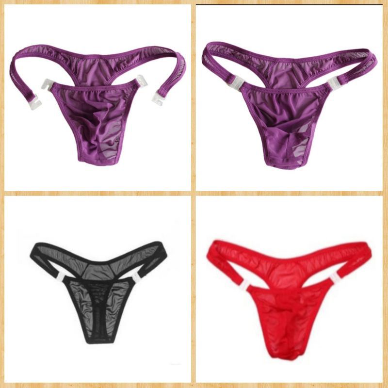 T05 G String Pria klip thong celana dalam transparant men underwear panty laki laki