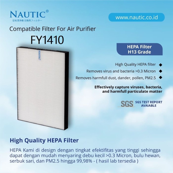 PHILIPS Nano Protect Replacement Filter HEPA FY1410 / PHILIPS FY1413 HEPA Filter Karbon replacement FY1413 untuk Air Purifier AC1215