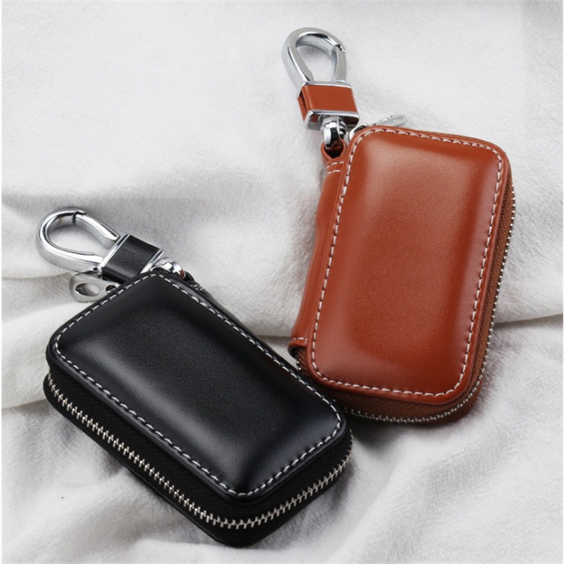 Gantungan Kunci  Mobil Motor Leather Pocket Car Remote Key Holder