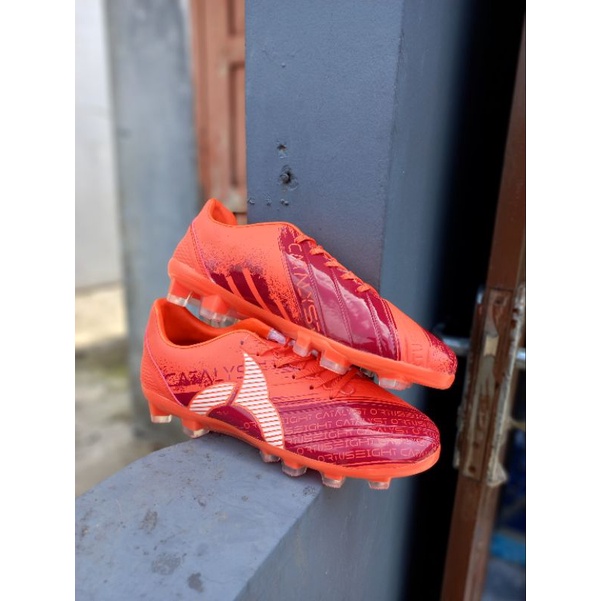 Sepatu Bola Ortuseight Catalyst Revenge FG - BlazeOrange/Maroon