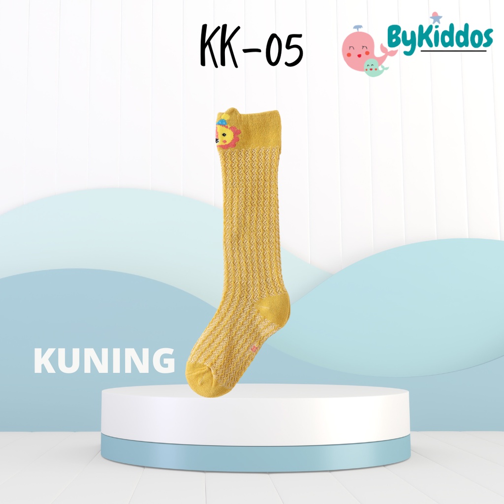 ByKiddos - Kaos Kaki Bayi Panjang Karakter Hewan Kaos Kaki Anak Perempuan Laki Laki Motif Animal Lucu Bahan Jaring Baby Socks Kids