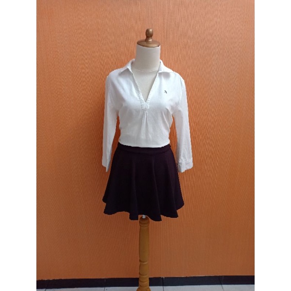 atasan kemeja wanita putihARNOLD PALMER cewek L cute XL vneck MEWAH blouse