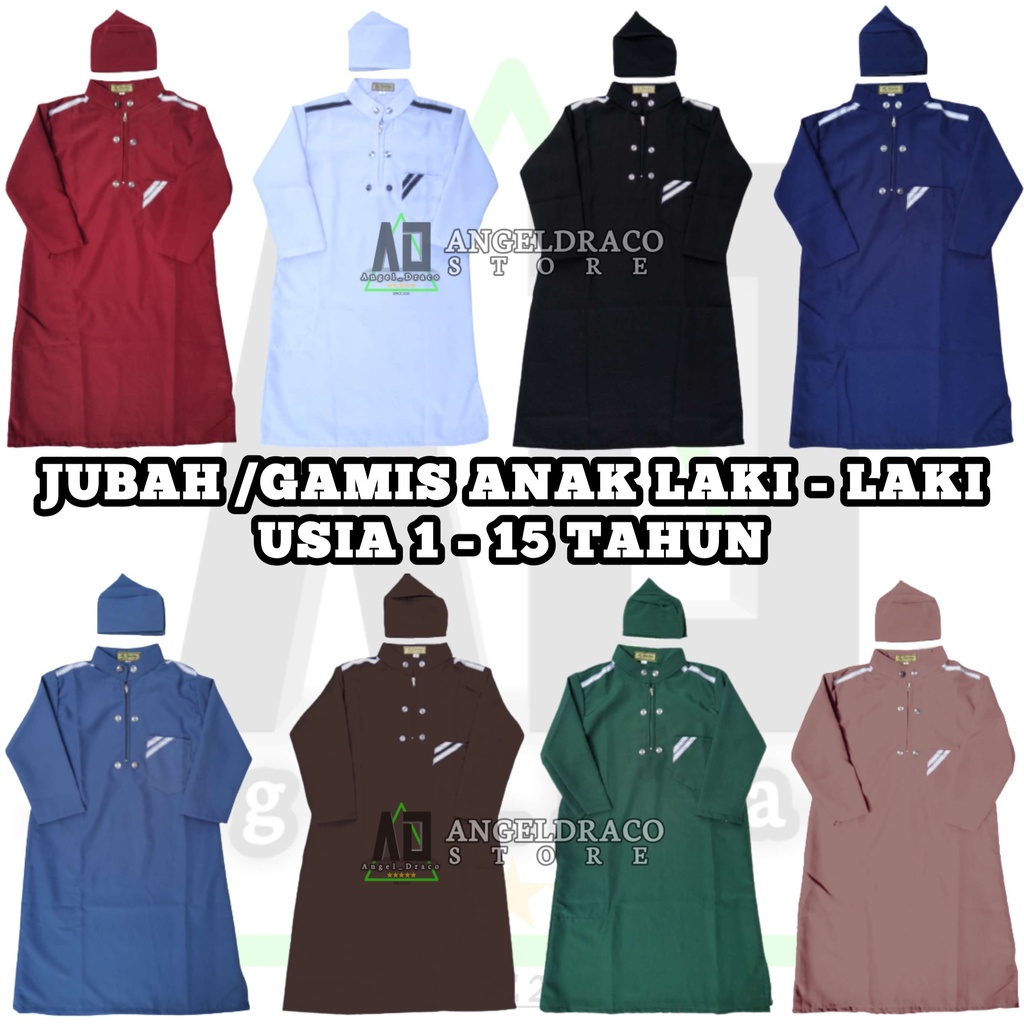 Jubah Anak / Gamis Anak Laki-laki / Koko Anak / Baju Muslim Anak Usia 1-16 Tahun