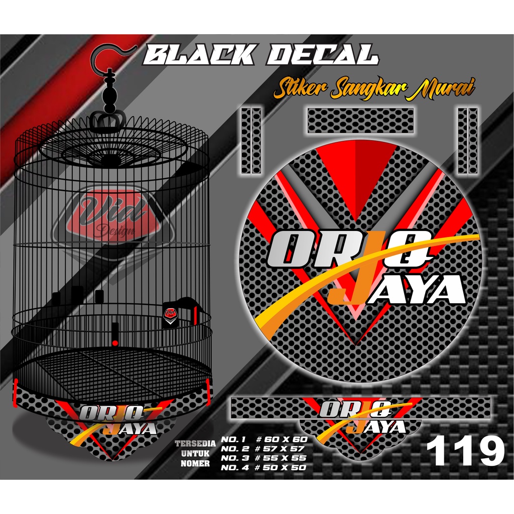 Stiker Decal Sangkar Murai Tebok Kandang Bulat Oriq Jaya No 1 2 3 4