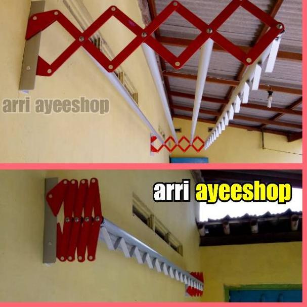 ㊫ Jemuran dinding lipat 2 meter dengan cantolan hanger,gantungan baju besar,jumbo 200cm[PUSAT] SIAP 