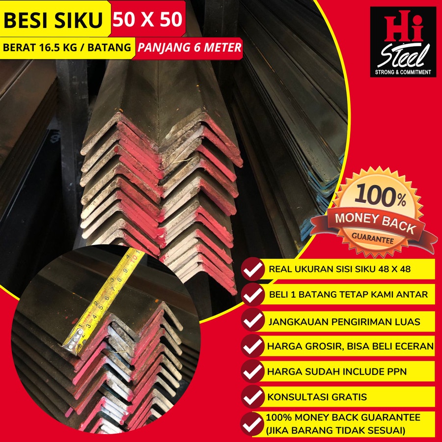 Besi Siku 50 X 50 X 4.6mm X 6m