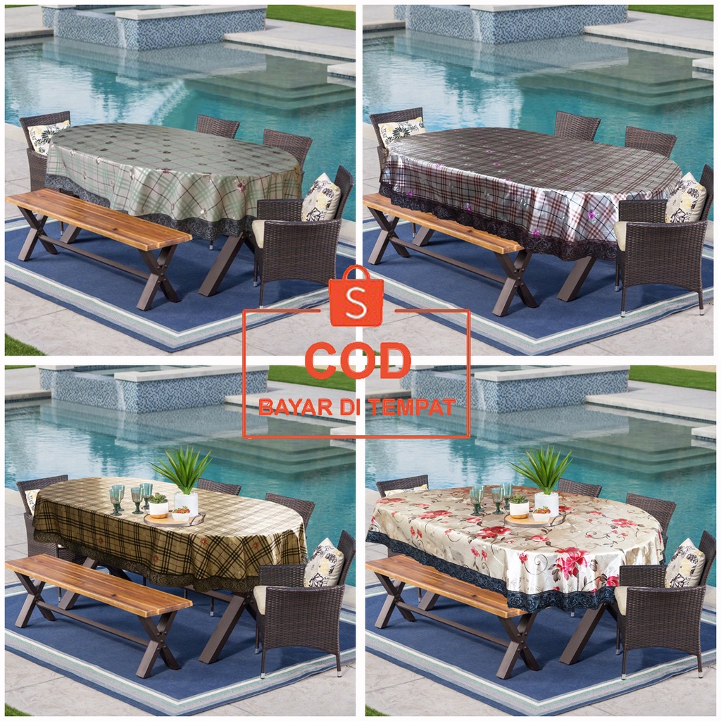 ✅COD TAPLAK ALAS MEJA MAKAN 6 KURSI UKURAN 140X220CM ANEKA MOTIF DAN WARNA PERLENGKAPAN DAPUR HOME DECOR