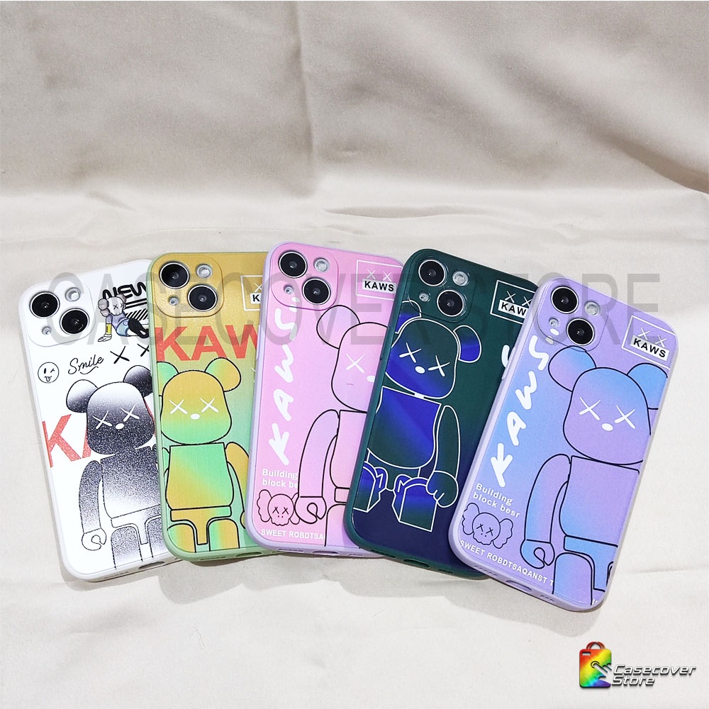 Kaws Bear Cartoons - Slicone Case Full Cover For iPhone 12 13 Mini Pro Promax / Casing iPhone / Case iPhone