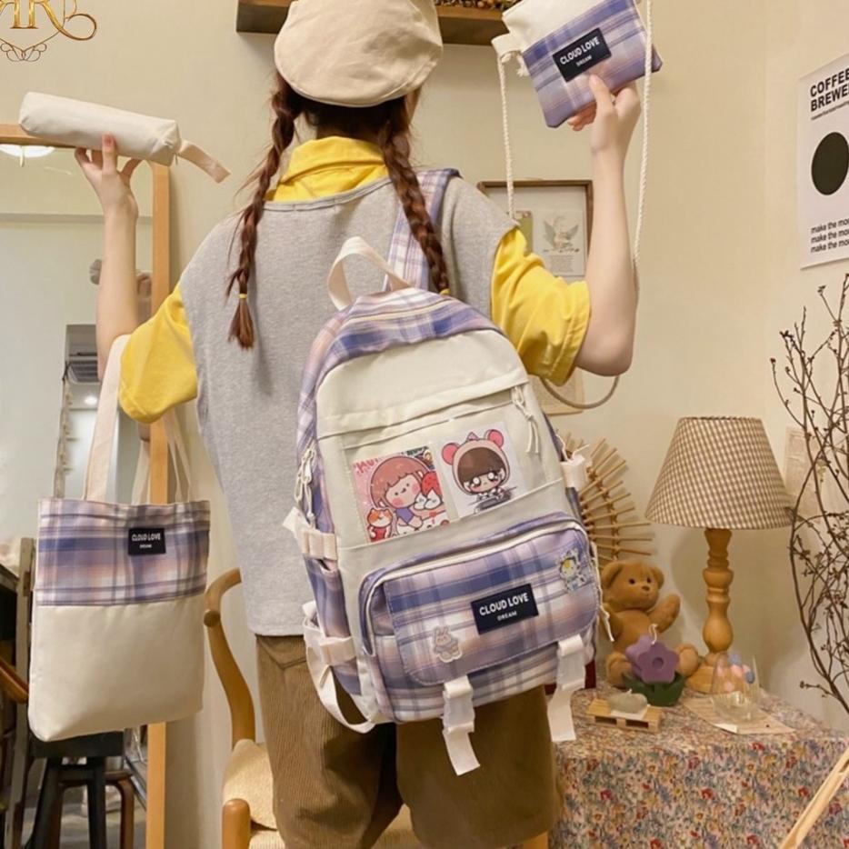 Siap Kirim Tas Sekolah Anak CLOUD LOVE / Tas 4 in 1/ Tas Anak Perempuan / Tas Anak Karakter / Ransel