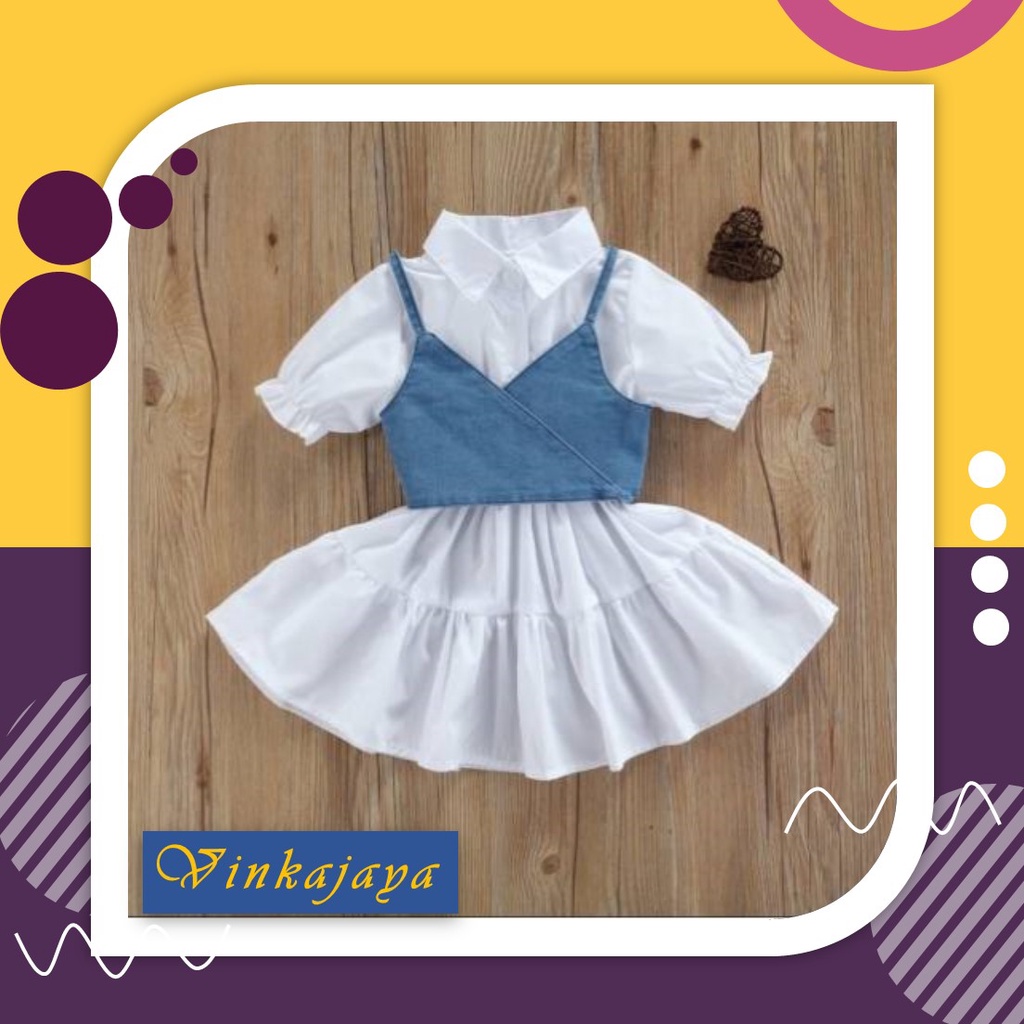 Baju Setelan Anak Perempuan Cewek Set Usia Umur 7 8 9 Tahun X12 Bulan Stelan Jeans Newkorean