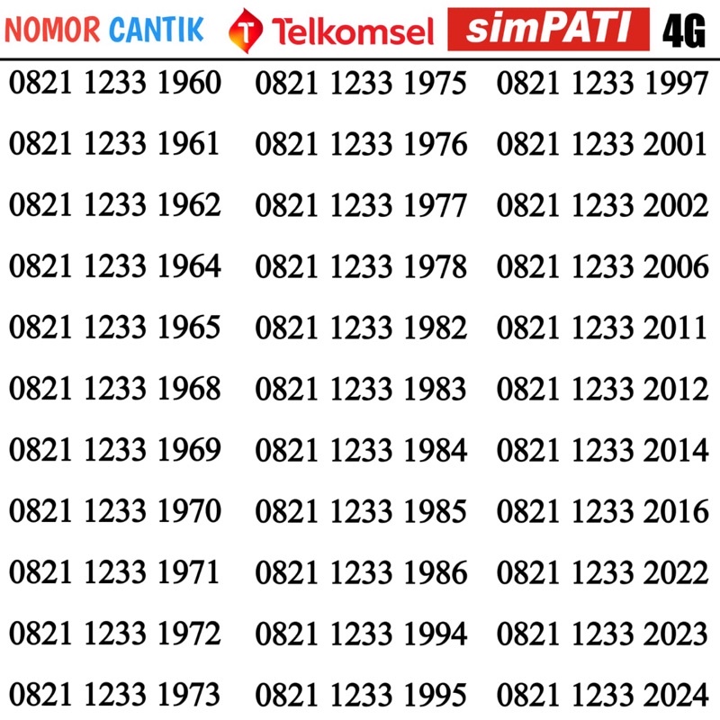 NOMER CANTIK TELKOMSEL