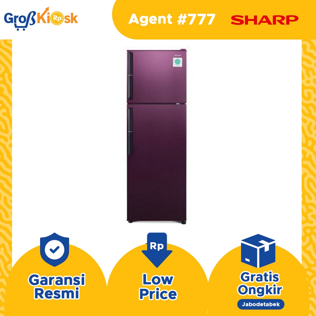 SHARP Kulkas 2 Pintu 256 Liter SJ-326GC-SR/SD / SJ326GC / SJ 326GC