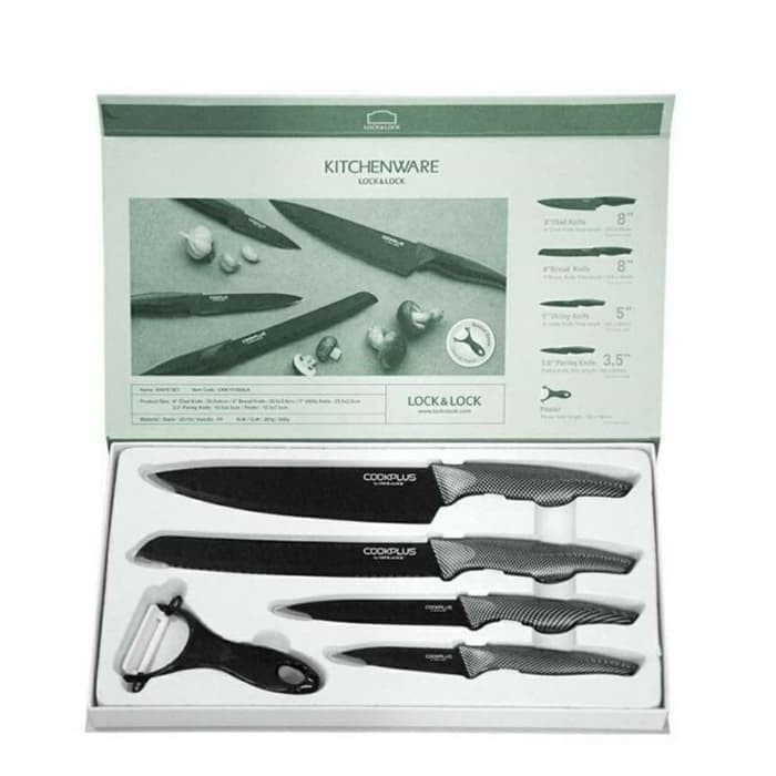 

LOCK & LOCK KITCHEN KNIFE SET CKK101S5BLK BLACK/ PISAU SET