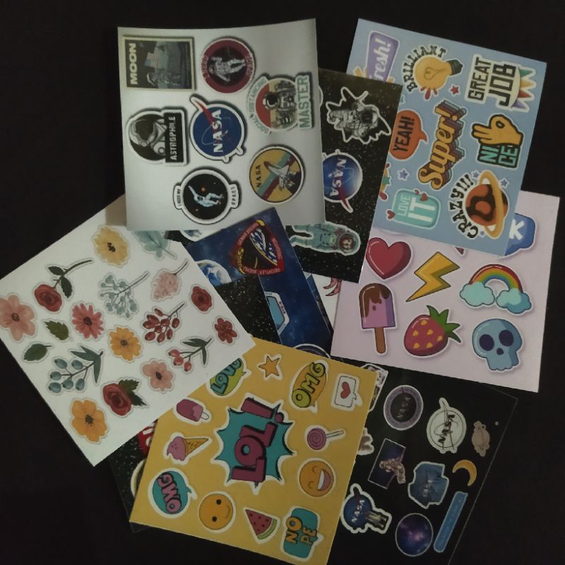 

Stiker/Sticker Aesthetic dan Nasa Jurnal/Diary/HP/Laptop/Buku